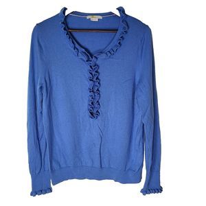 Boden Blue Wool Blend Ruffle Sweater Womens 12